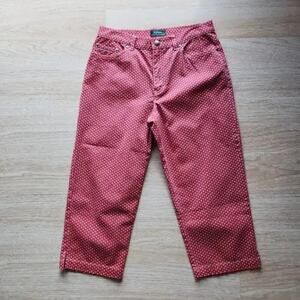 Lauren, Ralph Lauren woman size 14 red capri jeans with white polkadots